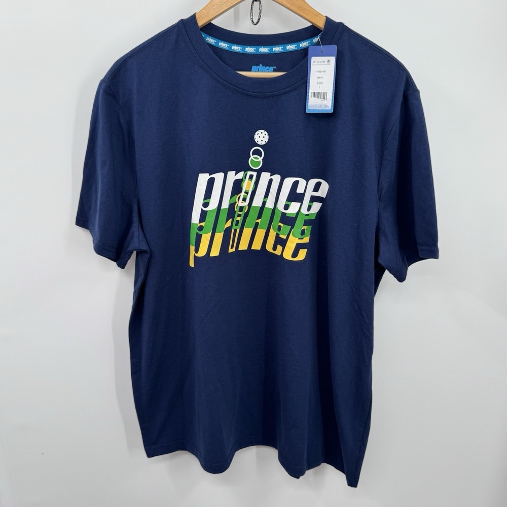 Prince Pickleball T-Shirt Mens L Unisex Navy Blue Short Sleeve Crewneck Athletic